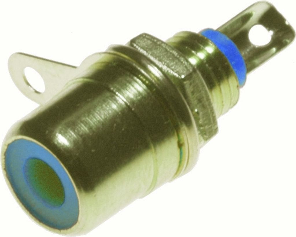 Lyndahl LKC003 Cinch Einbaubuchse für Frontplattenmontage, hartvergoldet Farbe: Blau
