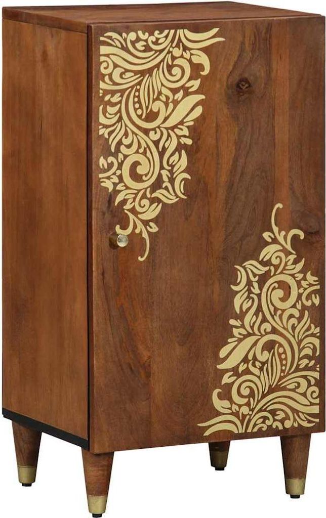 Sideboard mit Regal Braun 40 x 33 x 75 cm Massivholz Mango