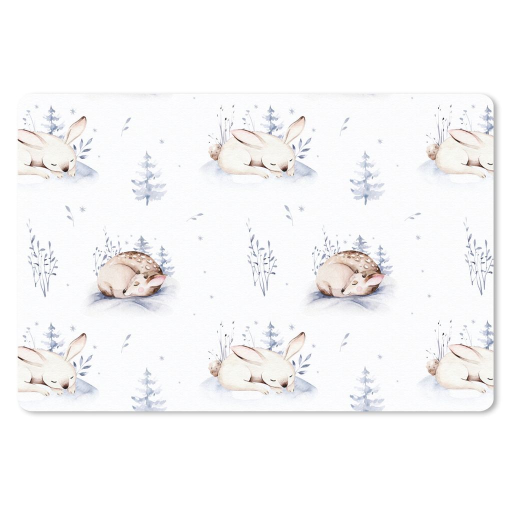 MuchoWow Mauspad Mousepad Winter - Hasen - Rehe 27x18 cm - Mousepads - Maus Mat - Pad - Mausunterlage - Büroartikel - Desk Matten