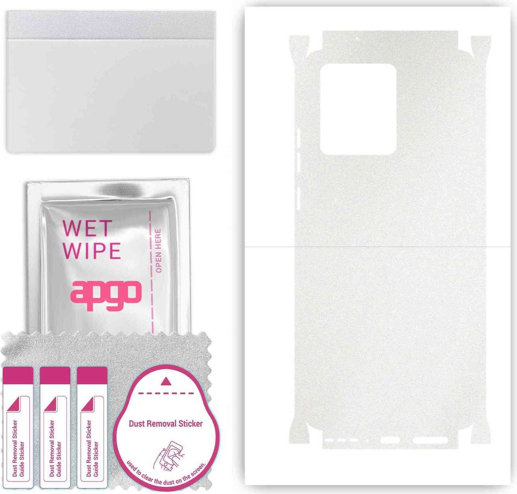 apgo Rückseite + Seiten Schutzfolie, Skin, kompatibel mit Motorola Edge 40 Neo, Hinten Displayschutzfolie aus Vinylfolie, kratzfest, einfache Mont...