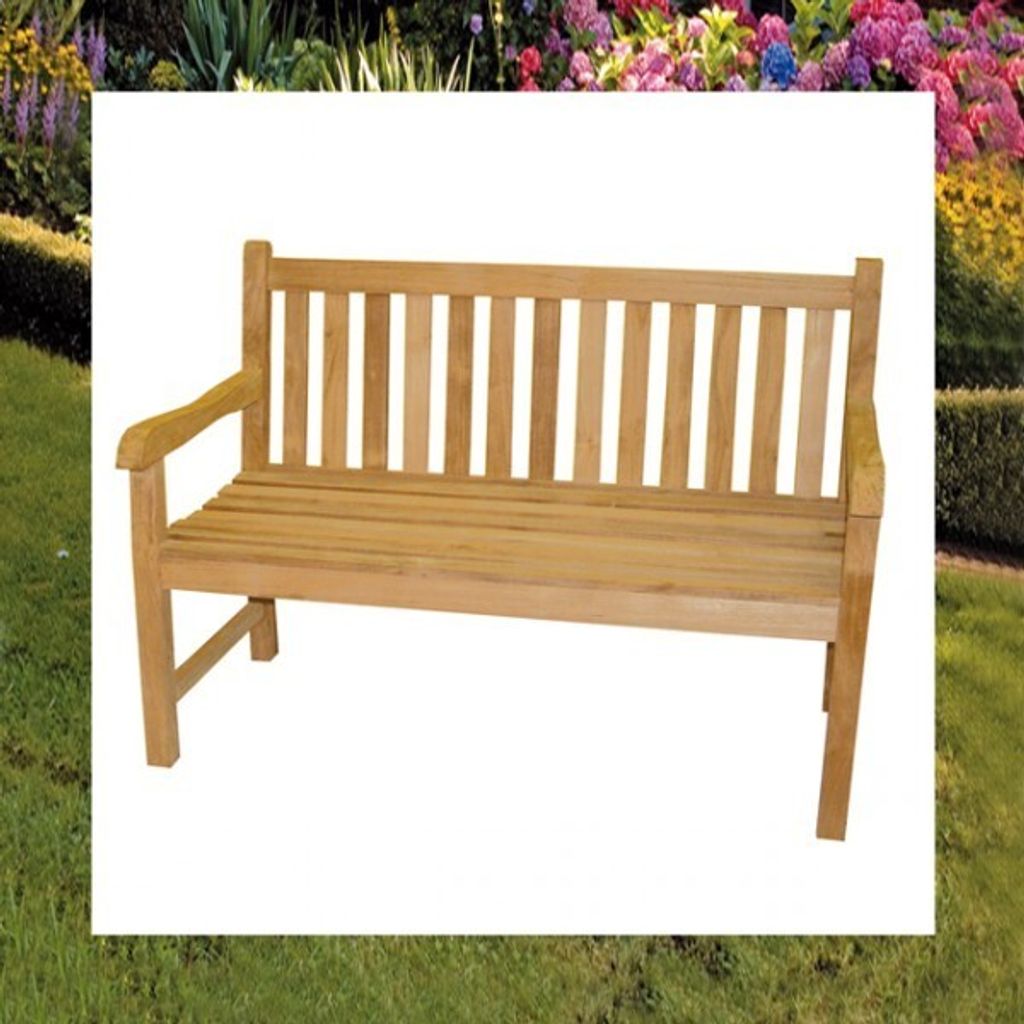Teakbank 120cm Gartenbank Teak Sitzbank Bank Gartenmöbel Produktbild 