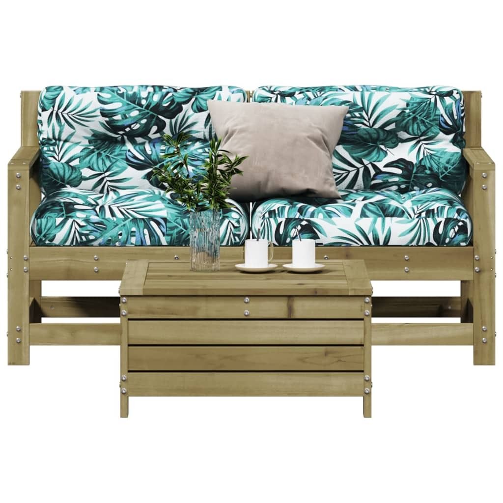 Maison Exclusive - 3-tlg. Garten-Lounge-Set mit Kissen Kiefernholz Imprägniert