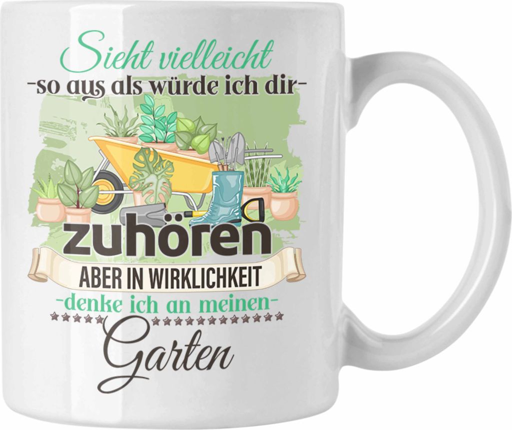 Trendation - Gärtner Geschenk Tasse Hobbygärtner Liebhaber Geschenkidee Lustiger Spruch (Weiß)