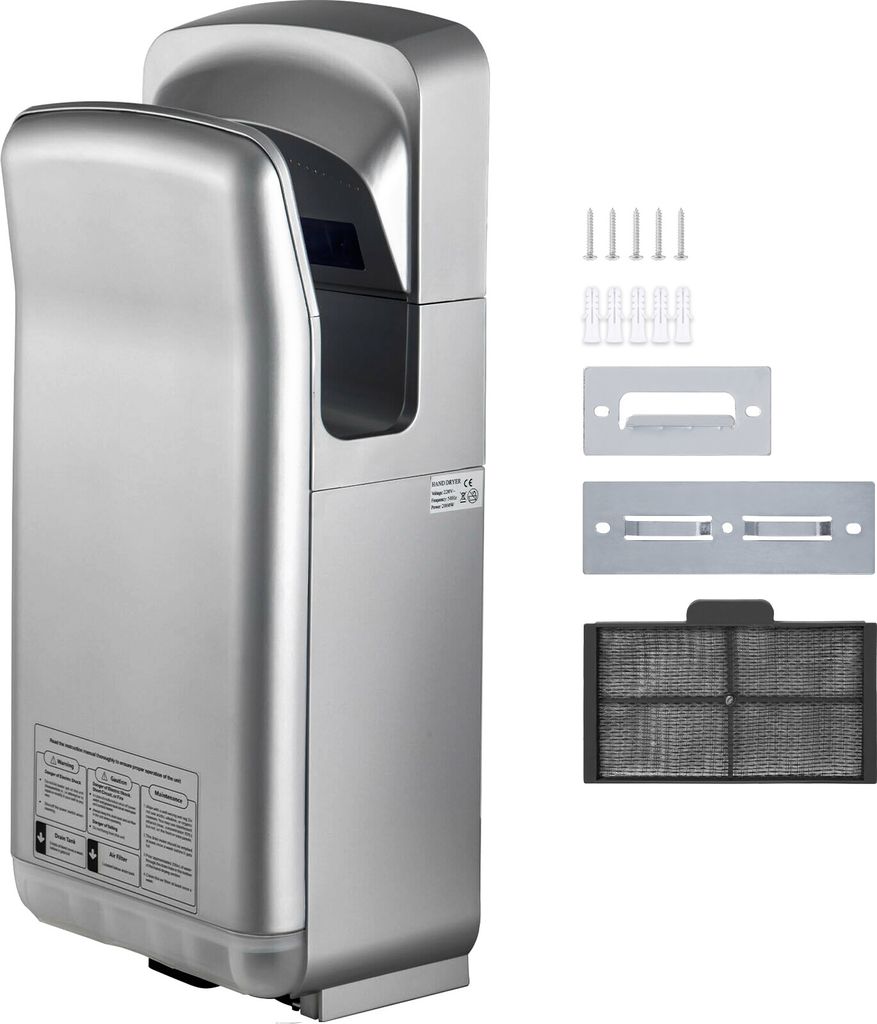 SucceBuy Jet-Händetrockner, 2000W, 220V, Premium-Elektro-Händetrockner für den gewerblichen Einsatz, Hochgeschwindigkeits-Infrarot-Automatik, Wa...