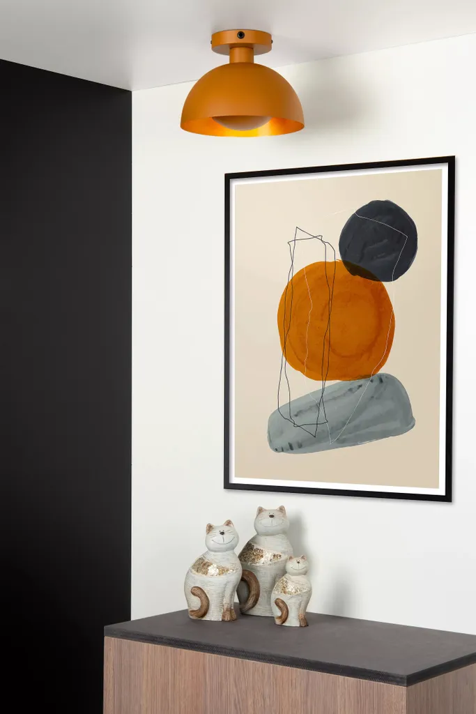 Plafonnier Siemon pour Plafond Bas : Solution Éclairage Jaune Ocre