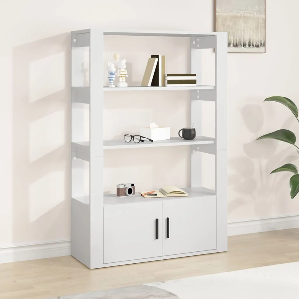 Credenza Vetrina Bianca 80x30x119,5 cm - Mobile Soggiorno Robusto Octo