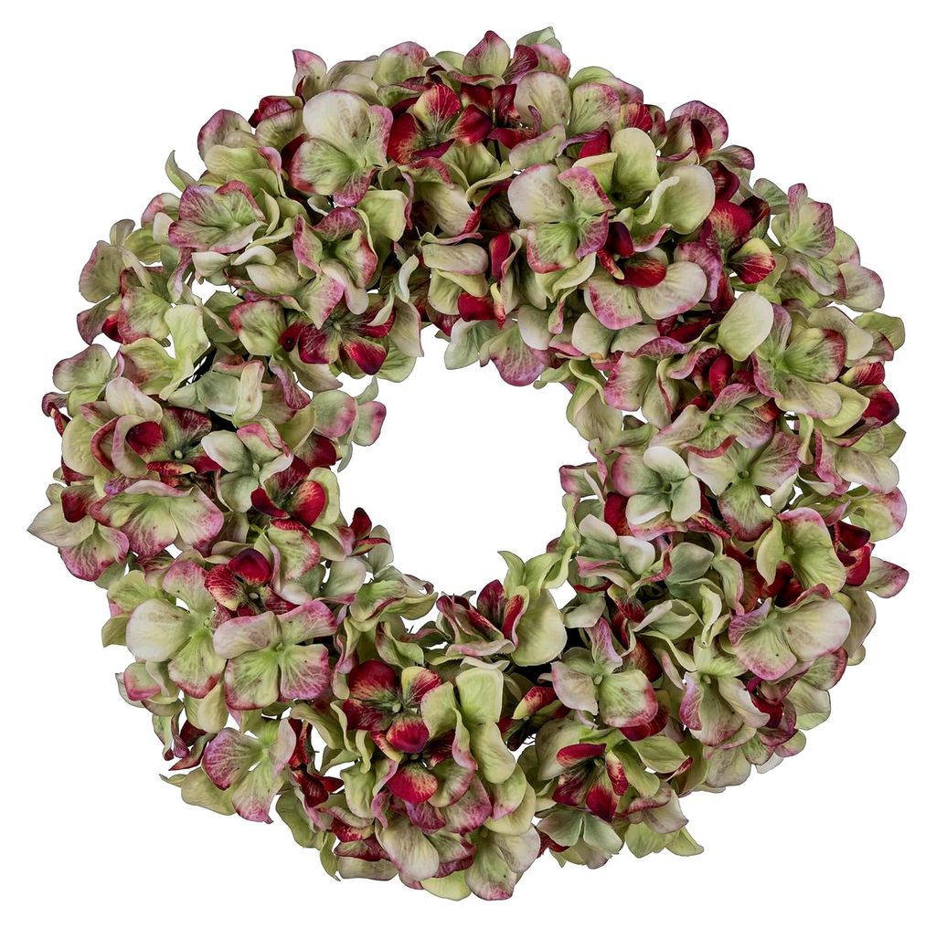 Künstlicher grüner Hortensienkranz 38 cm