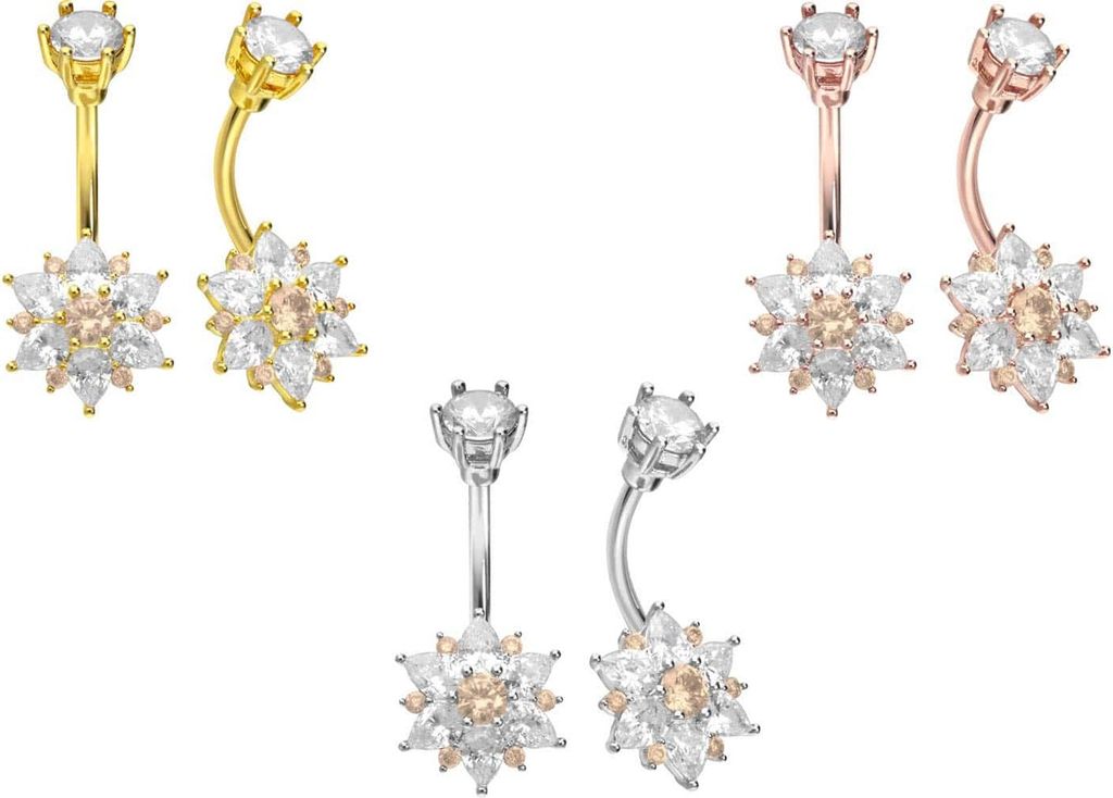 Bauchnabelpiercing Chirurgenstahl Bananabell KRISTALLBLUME