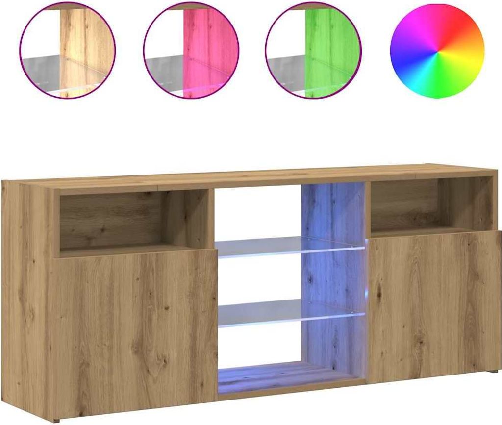 vidaXL TV skrinka s LED osvetlením Artisan dub 120x30x50 cm Obrázok produktu 