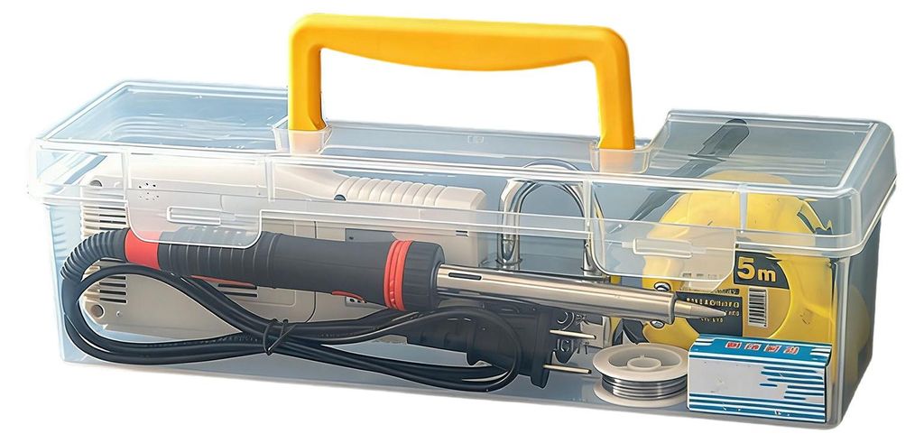 Werkzeugkasten für Kleinteile, Schraubendreher, Schraubenschlüssel, transparente Aufbewahrungsbox mit verstellbaren Fächern, stoßfester Organiz...