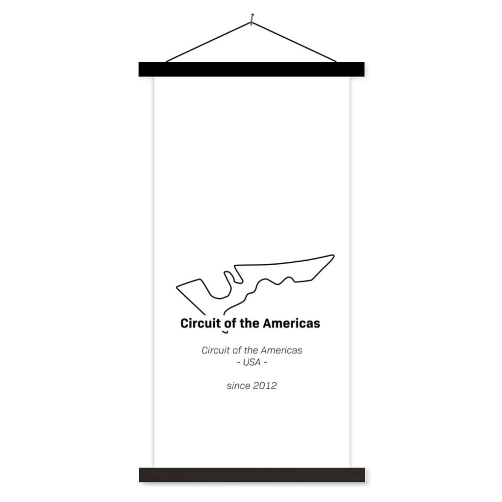 MuchoWow Textilposter Formel 1 - Amerika - Rennstrecke 60x120 cm mit schwarzem Rahmen - Magnete