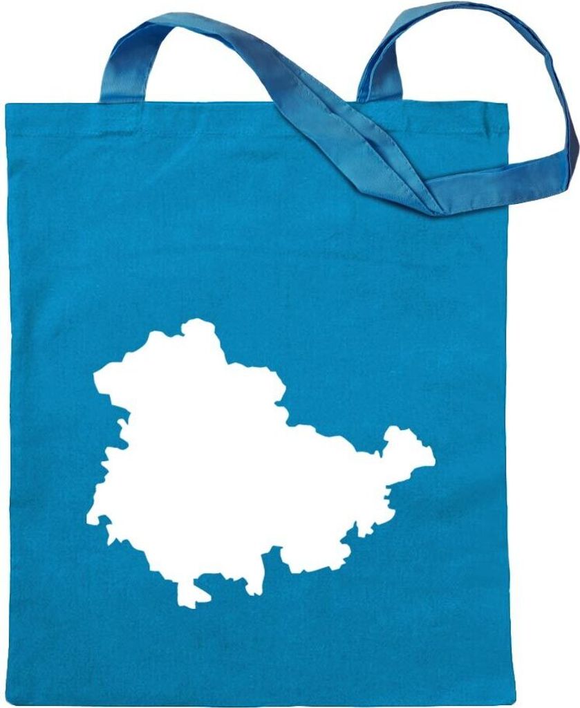 Kiwistar - Baumwolltasche - hellblau - Thüringen Deutschland Silhouette - Tragetasche Stoffbeutel Umhängetasche Langer Henkel