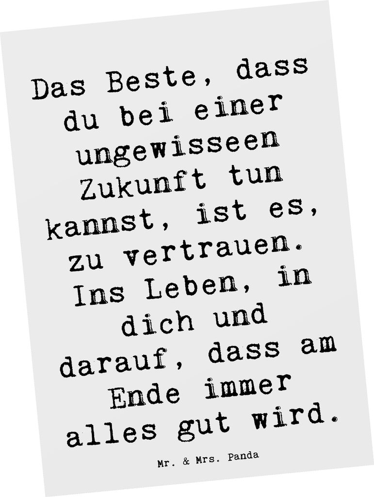 Mr. & Mrs. Panda Postkarte Spruch Neuen Technologien begegnen - Weiß - Geschenk, Zuversicht, Selbstvertrauen, Trost, Entdeckung, Motivkarte, Postk...