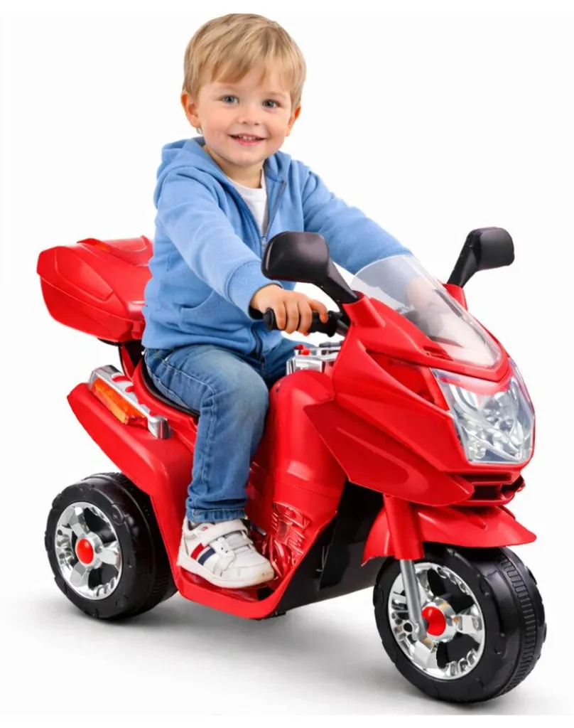 Véhicule électrique pour enfant moto rouge HC8051 rechargeable 6V LED