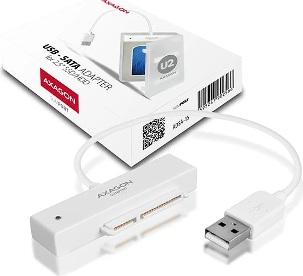 Box Esterno Bianco AXAGON ADSA-1S | Trasforma il tuo Vecchio Disco in un USB