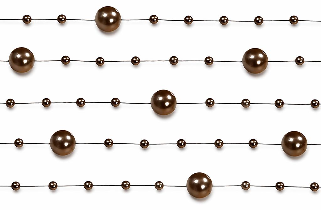 Perlenkette 8mm x 1,3m Kunststoff  5 Stück Braun Produktbild 