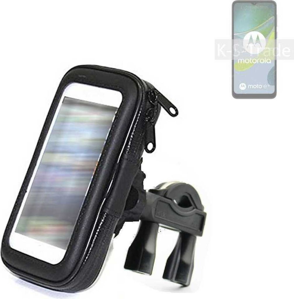 K-S-Trade Fahrrad-Halterung kompatibel mit Motorola Moto E13 Handy-Halterung Halter Lenkstange Fahrradhalterung Motorrad Bike Mount Wasserabweisend