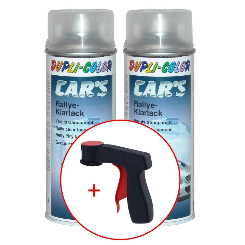 Dupli-Color Car's Rallye Lack Klarlack glänzend 2x 400 ml. + 1 Spraydosen Handgriff