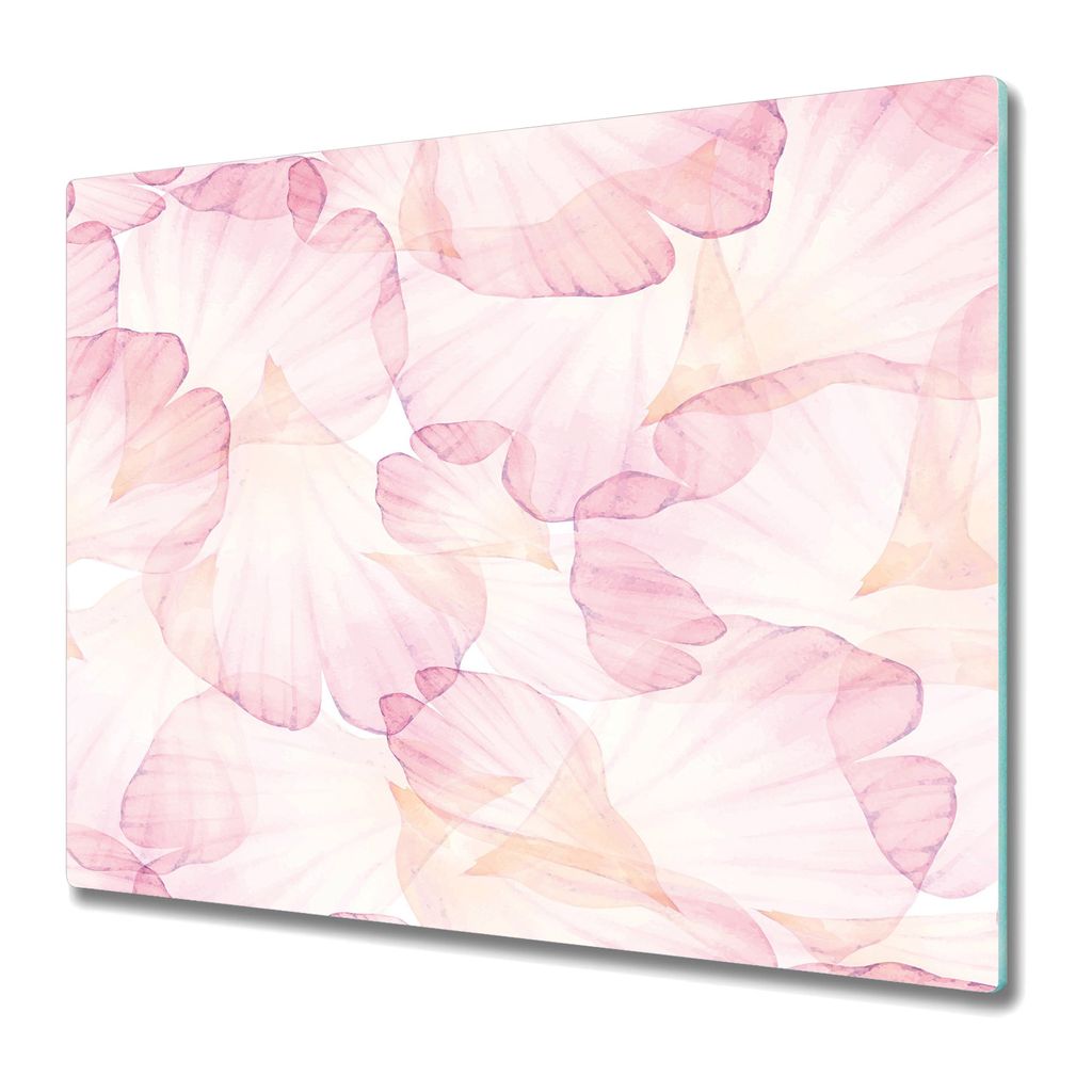 Küche Schneidebrett - Schneidebrett Glas - Herd Abdeckung - 60x52 - Rosa Blütenblätter