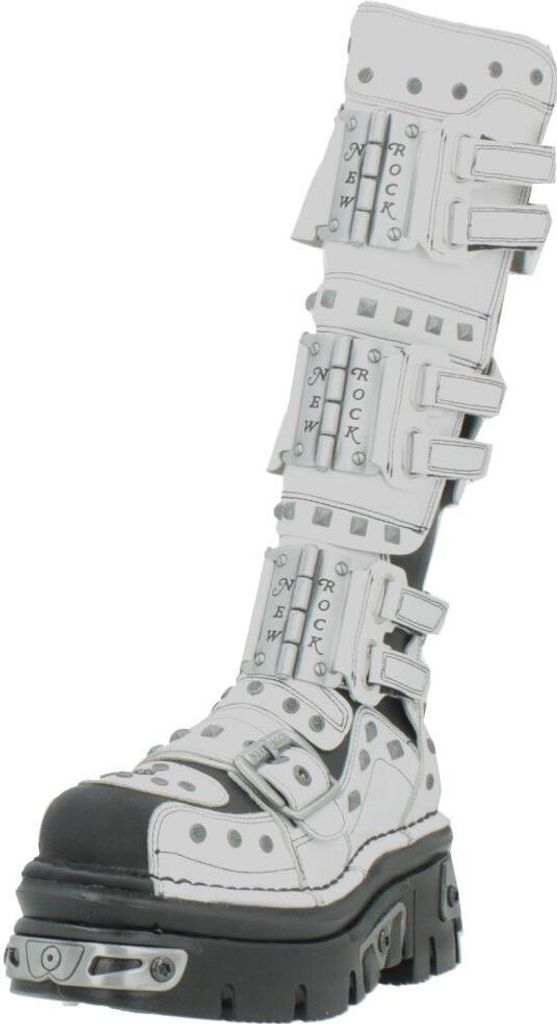 NEW ROCK HIGH BOOT METALLIC M800 C2 HIGH Weiß