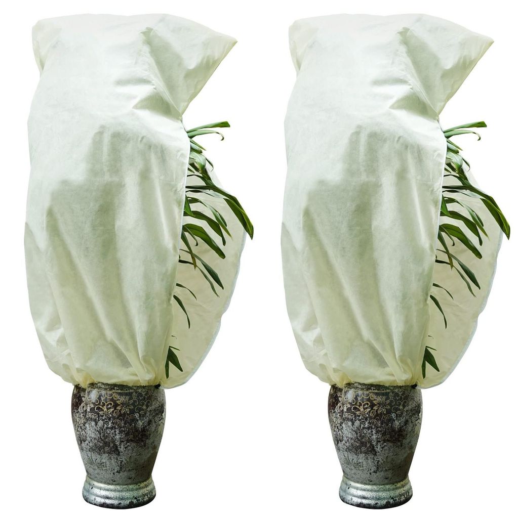 Stück Winterschutzvlies, 50 g/m², 120 cm x 180 cm, Frostschutzvlies für Pflanzen mit Kordelzug, wetterfest, kältebeständig, vogel- und insekte...