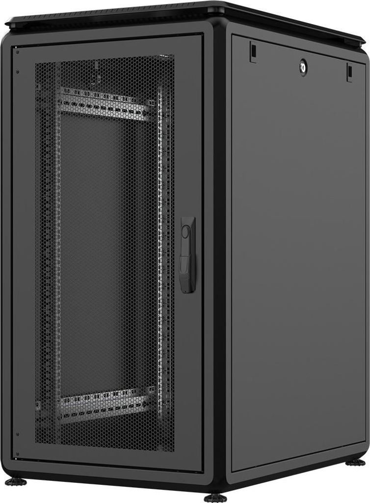 Rockstable 22HE 19 Zoll 600x800x1139mm (BxTxH) Serverschrank | Netzwerkschrank perforierte Tür - Premium Line