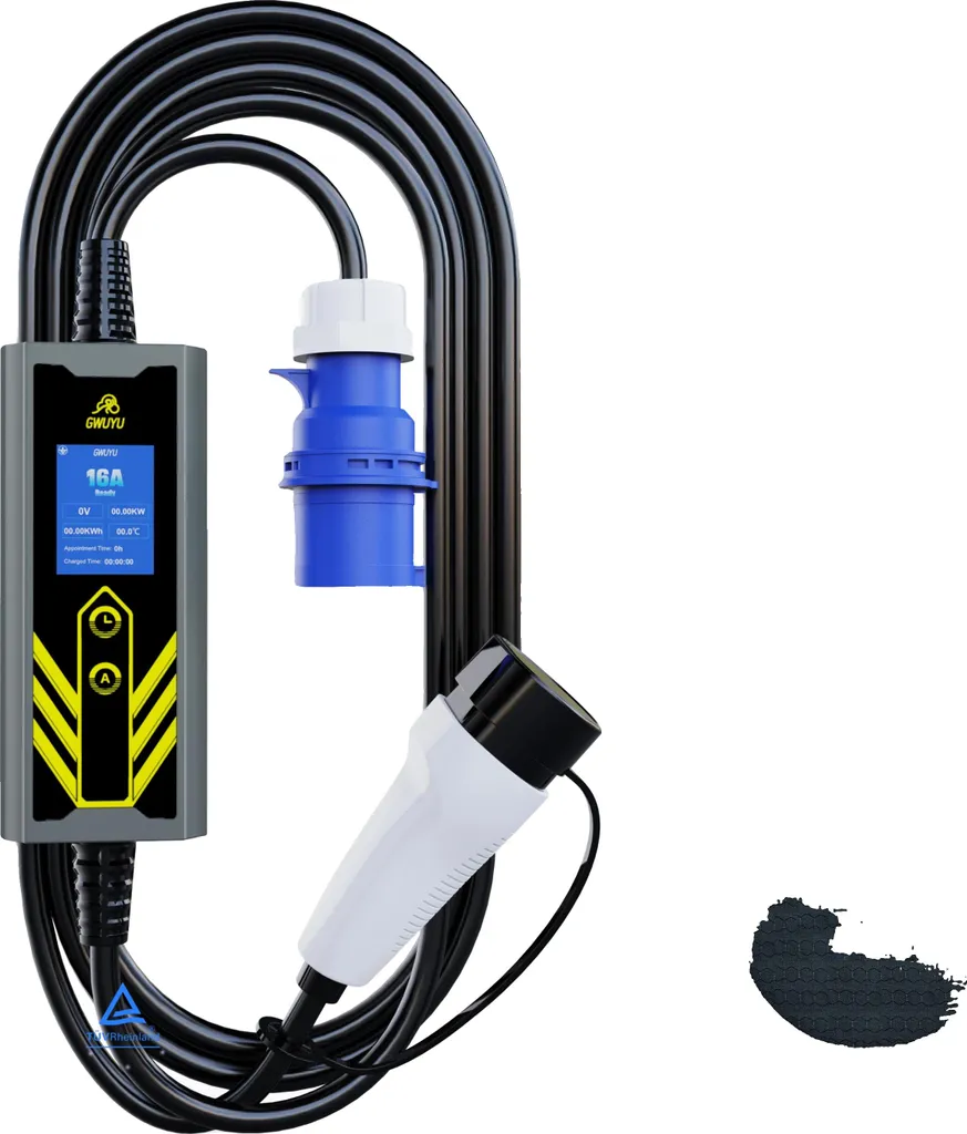 Chargeur voiture électrique Type 2 7kW courant réglable avec sacoche LED