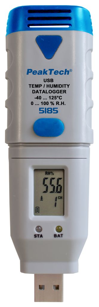 PEAKTECH USB-Datenlogger P 5185, Temperatur und Luftfeuchtigkeit