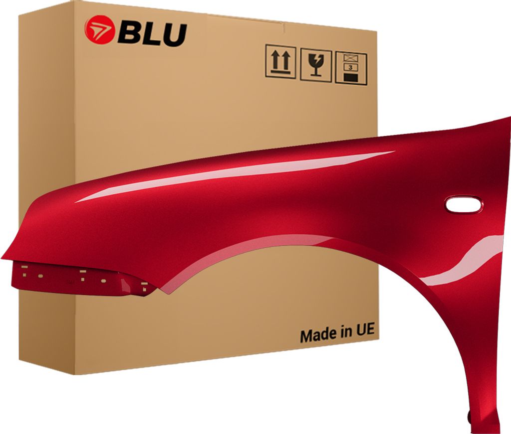 BLU Kotflügel Passend für VW Volkswagen Golf IV 4 LC3X Links Rot MuranoRot | 1997-2006 | Vorderseite Vorne | Lackiert | Einbaufertig