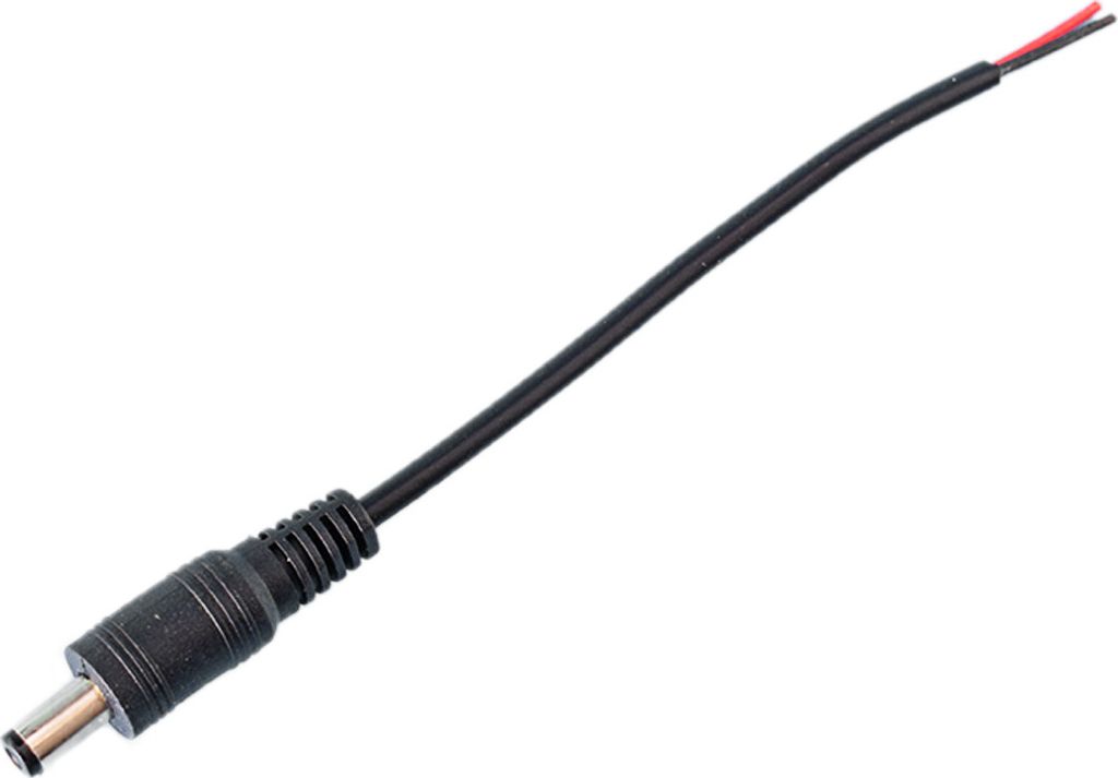 DC Hohlstecker 5,5 x 2,1mm, 15 cm Anschlusskabel (2-polig) Stecker/male 10 Stück