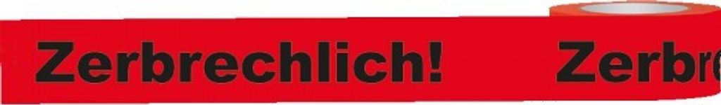 Warnband Zerbrechlich!, rot/schwarzPolypropylen, 50mmx66m, 6 Rollen/VE