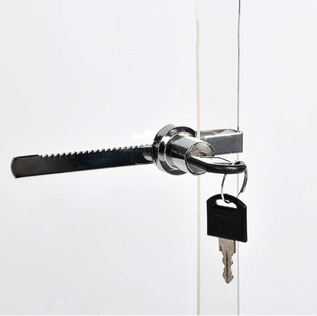 Tandstangslot Terrariumslot Vitrineslot Set von 4 mit Befestigungsschraube - Ratelslot Glas Deurslot mit Schlüssel