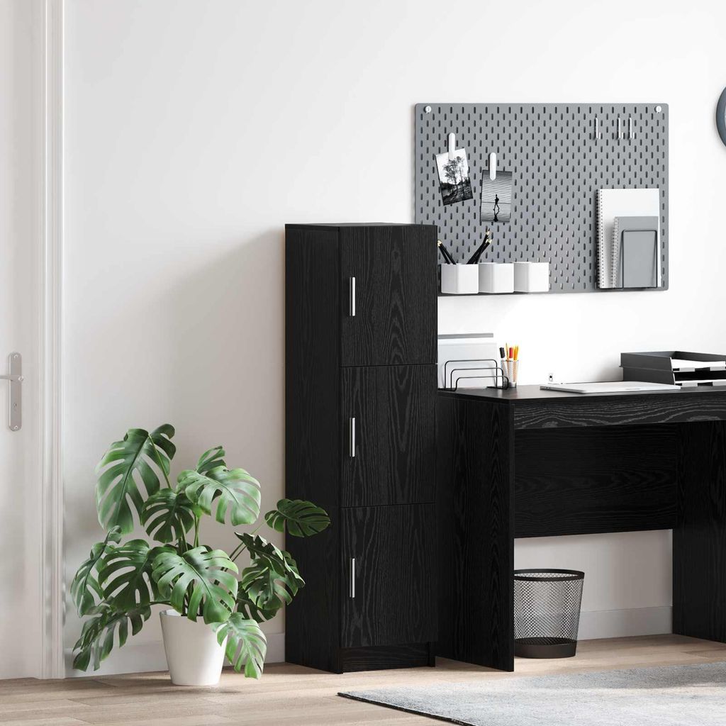 Maison Exclusive - Highboard Schwarz Eichen-Optik 31,5 x 32 x 122,5 cm