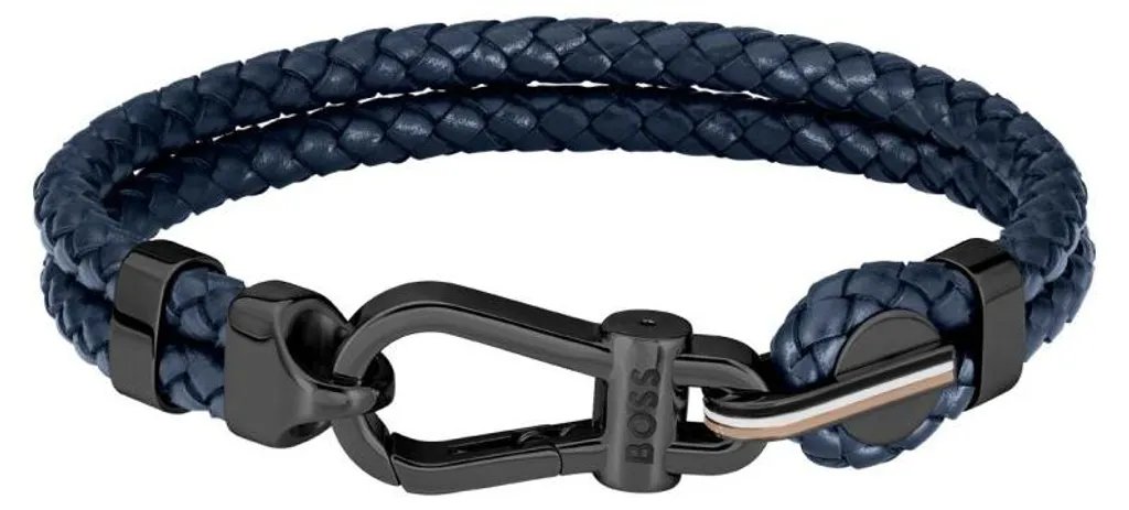 Bracelet cuir bleu nuit double tour 1580701 - Design moderne et robuste