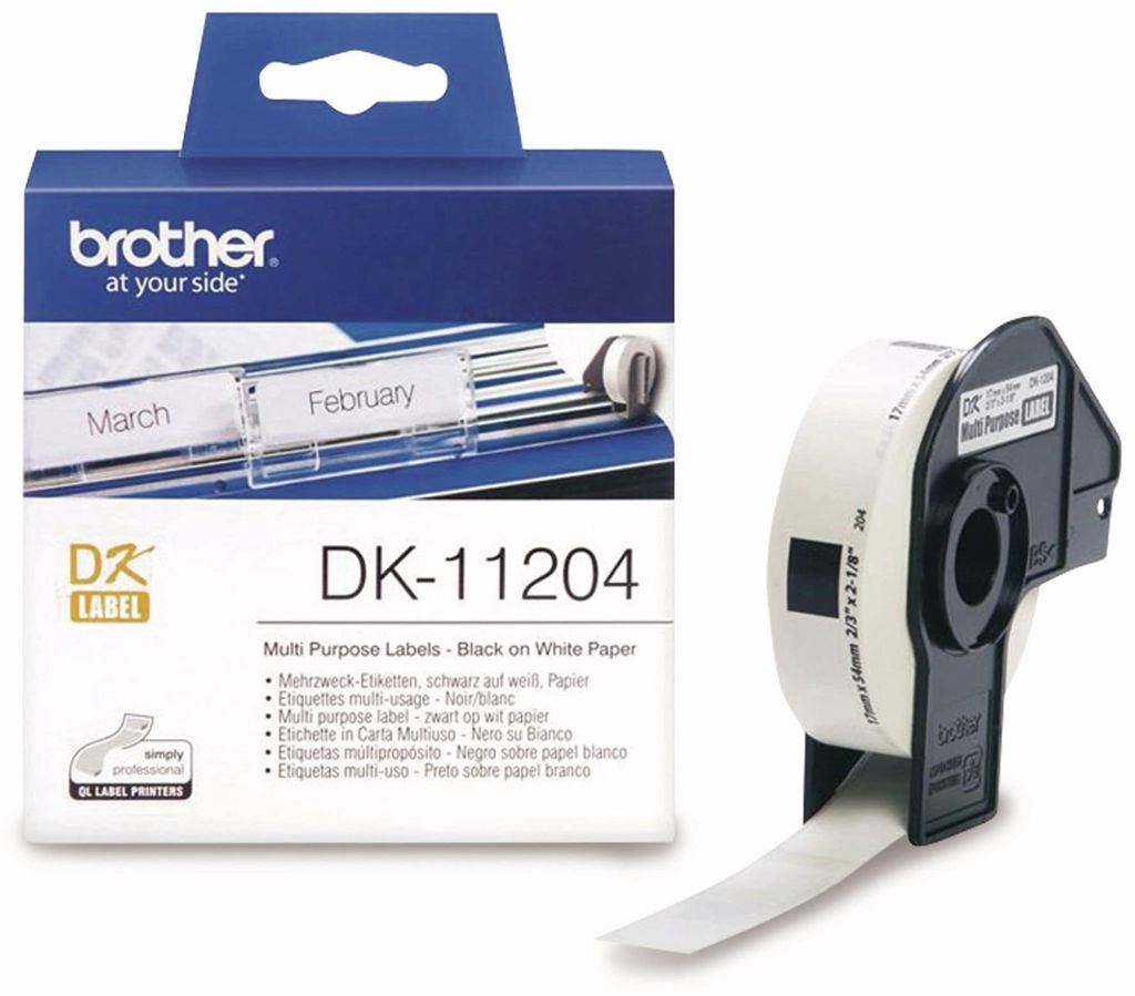 brother DK 11204 Vielzweck Etiketten 17 x 54 mm wei