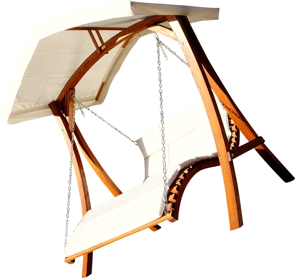 AS-S Design Hollywoodliege Doppelliege "ARUBA" Schaukelliege aus Holz Lärche mit Dach