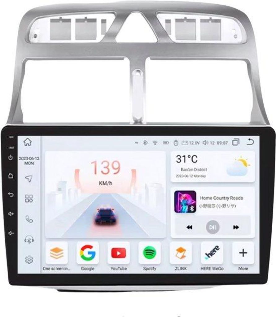 Autoradio mit Bluetooth, CarPlay, kompatibel mit Apple und Android, Stereoanlage, Navigation, Navigationssystem für Peugeot 307 / 307CC / 307SW (2...