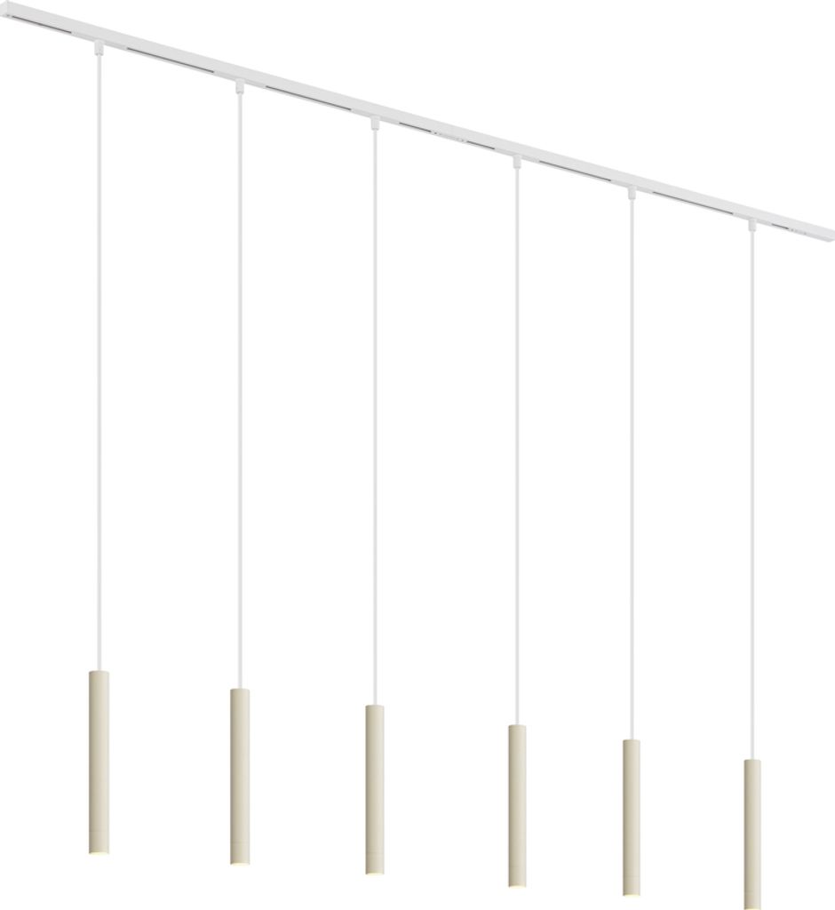 QAZQA - Modern Modernes Schienensystem I Spotlight I Deckenspot I Deckenstrahler I Strahler mit 6 Pendelleuchte I Pendellampe I Hängelampe I Pende...