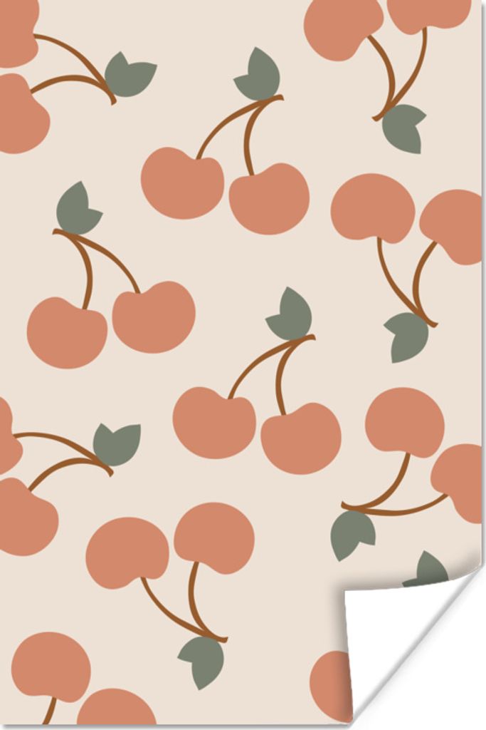 MuchoWow Poster Obst - Pastell - Muster 20x30 cm - Papierdruck