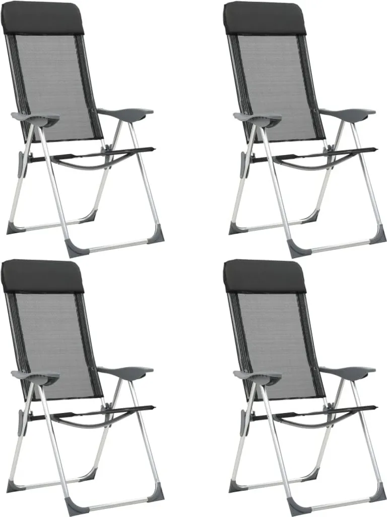 Chaises de camping pliantes 4 pcs : Mobilier de Jardin Léger et Durable