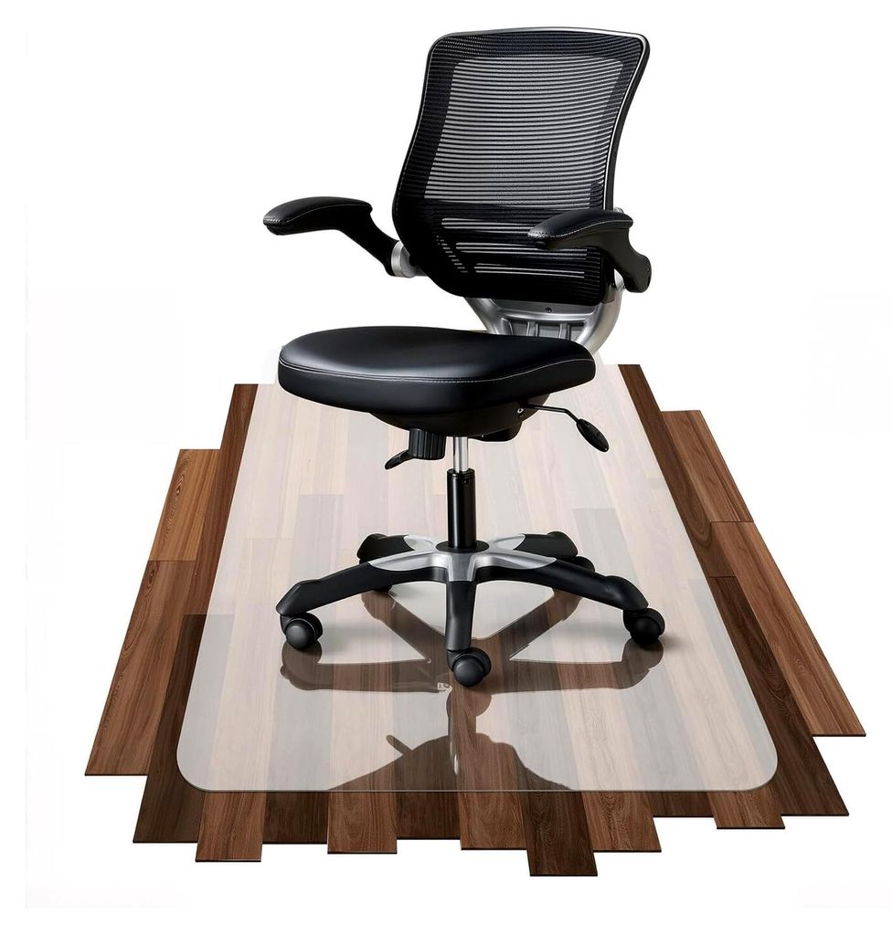 Bodenschutzmatte für Schreibtischstuhl in milchweiß - verschiedene Größen verfügbar (90x120cm)