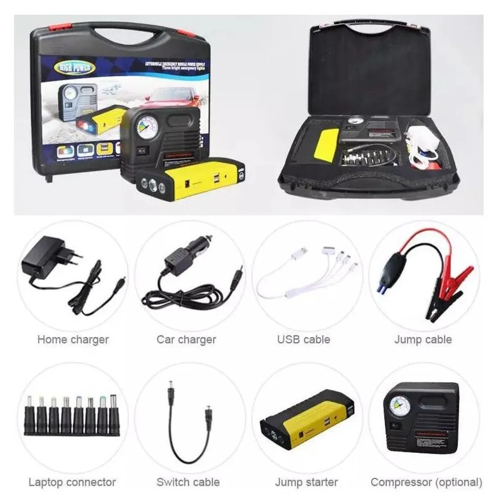 Boosteur de batterie et compresseur portable multifonction 12V 1000A - 2
