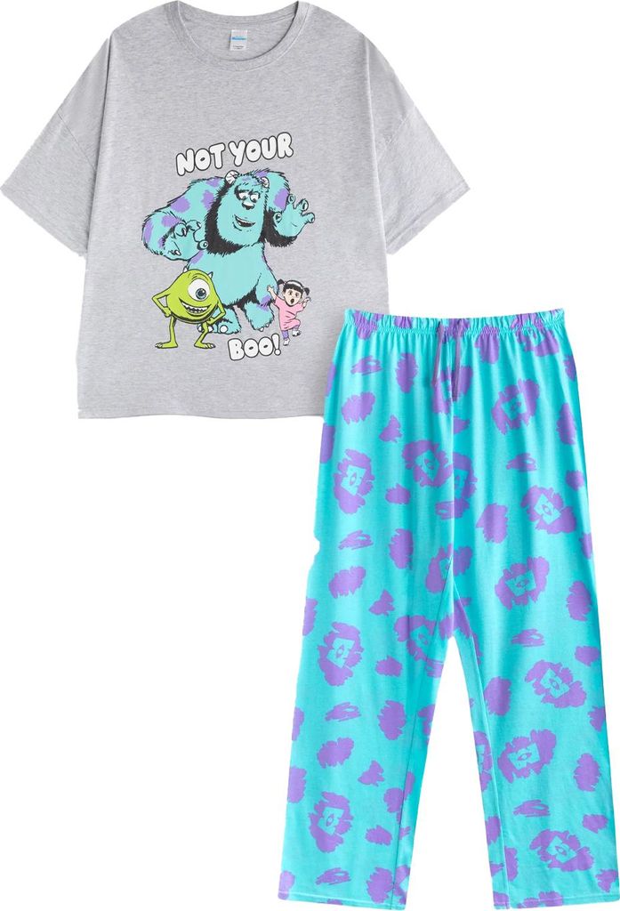 Monsters Inc - Schlafanzug mit langer Hose für Damen, kurzärmlig NS9279 (L) (Bunt)