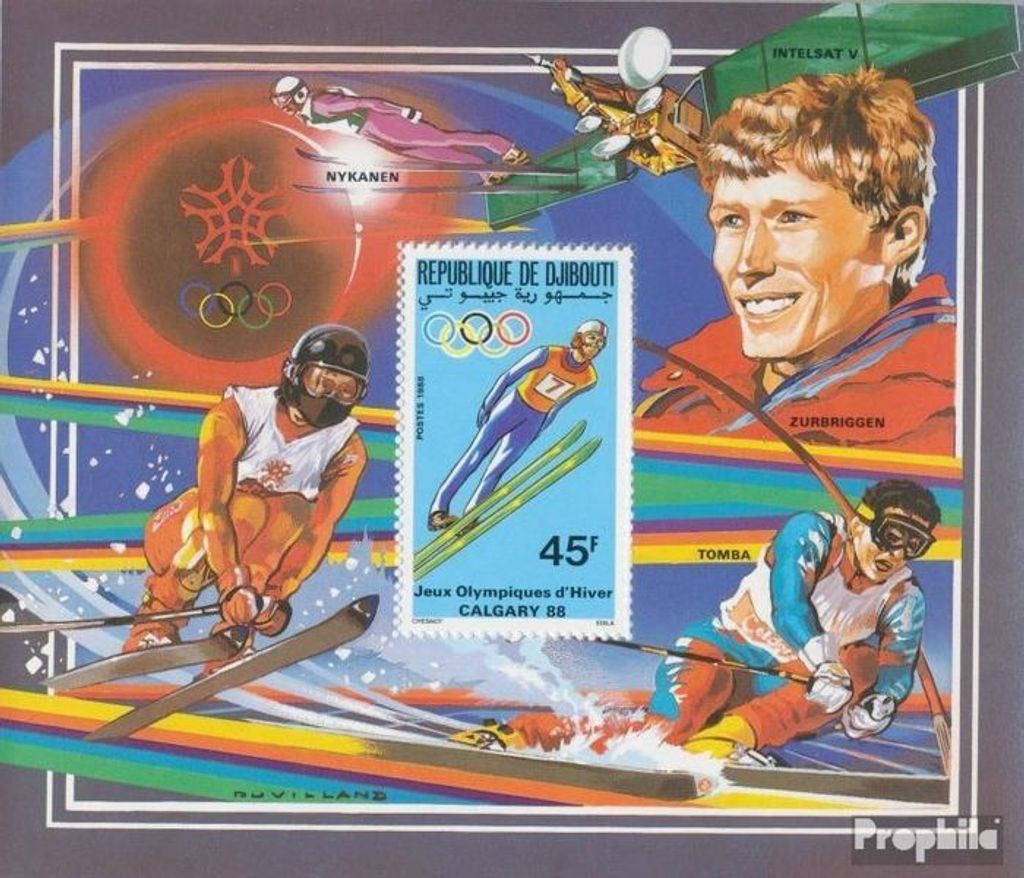 Briefmarken Dschibuti 1988 Mi Block144A (kompl.Ausg.) postfrisch Olympische Winterspiele