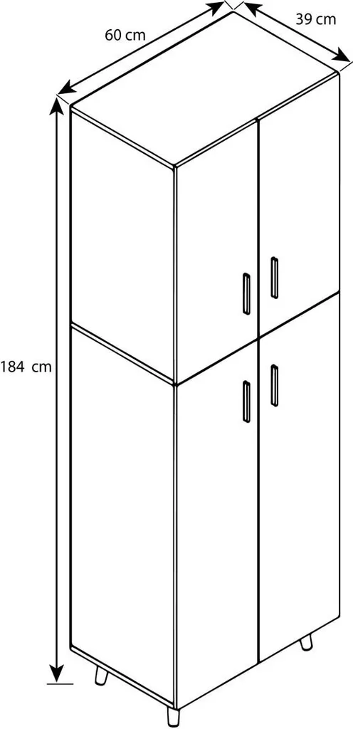 Meuble de rangement Landos 184 cm : Grande armoire bois durable