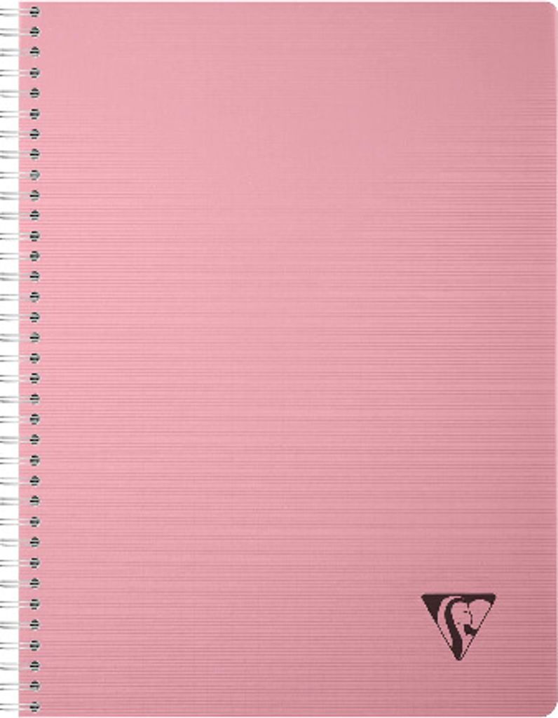 Clairefontaine 5x Spiralbuch A4, 90 Bl kariert 90g Einband PP Rosenblüte 327124C