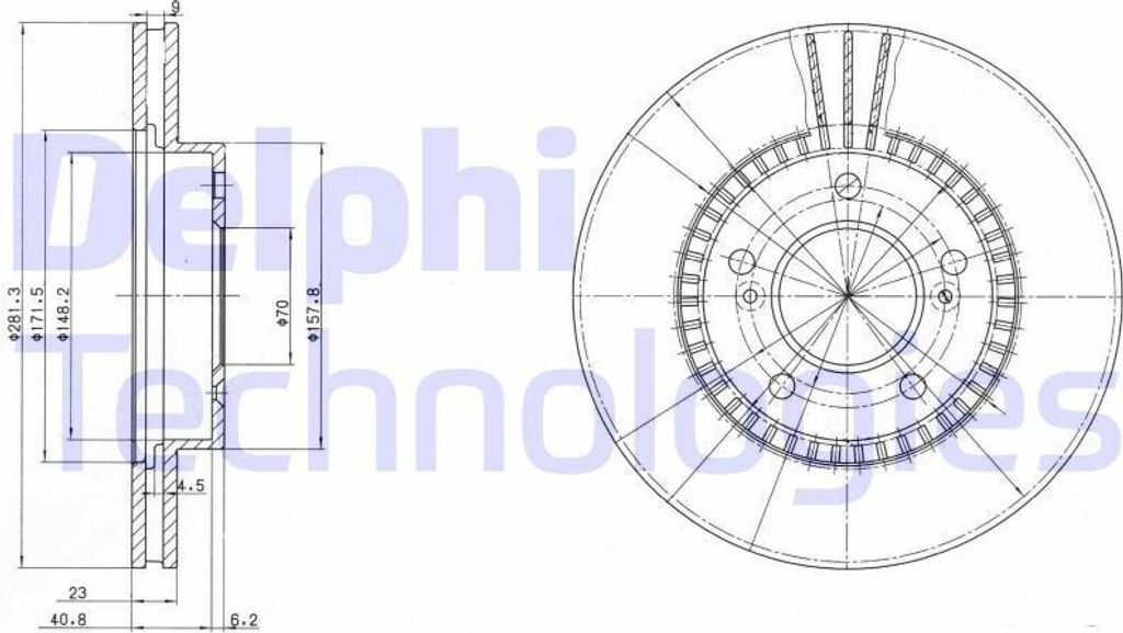 2x DELPHI Bremsscheibe BG3061 für HONDA CR-V I (RD) für ACURA MDX (YD2) 47 2mm