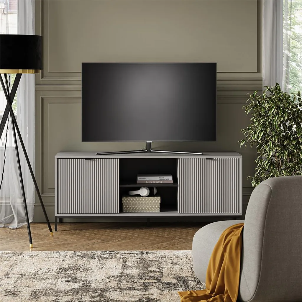 Meuble TV 150cm Gris Vicco Eliza : Optimisez l'Espace de votre Salon