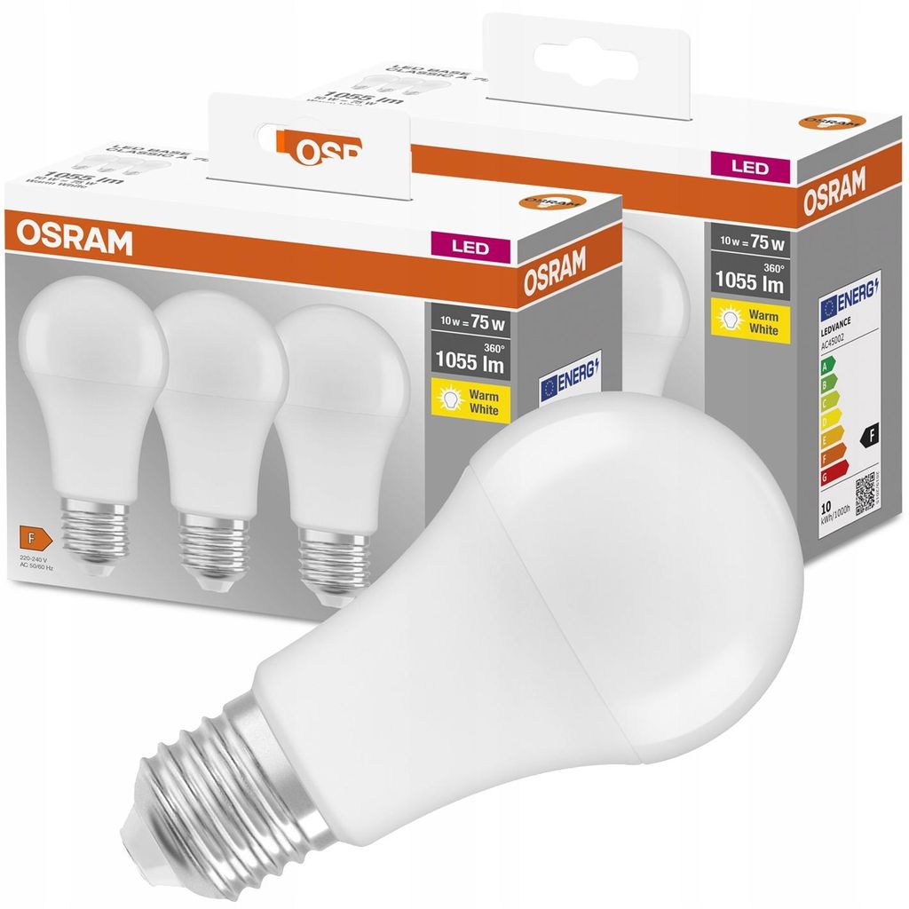 Żarówka LED 10W E27 2700K ciepła biała 3 szt. Obrázok produktu 
