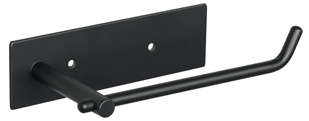 Porte-rouleau papier WC noir inox 304 sans percer pour carrelage mural